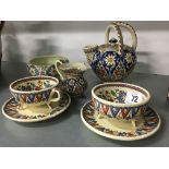 A Thoune Pottery Tea For Two set.