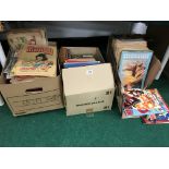 Three boxes containing a quantity of various mid 20th century children's Annuals together with
