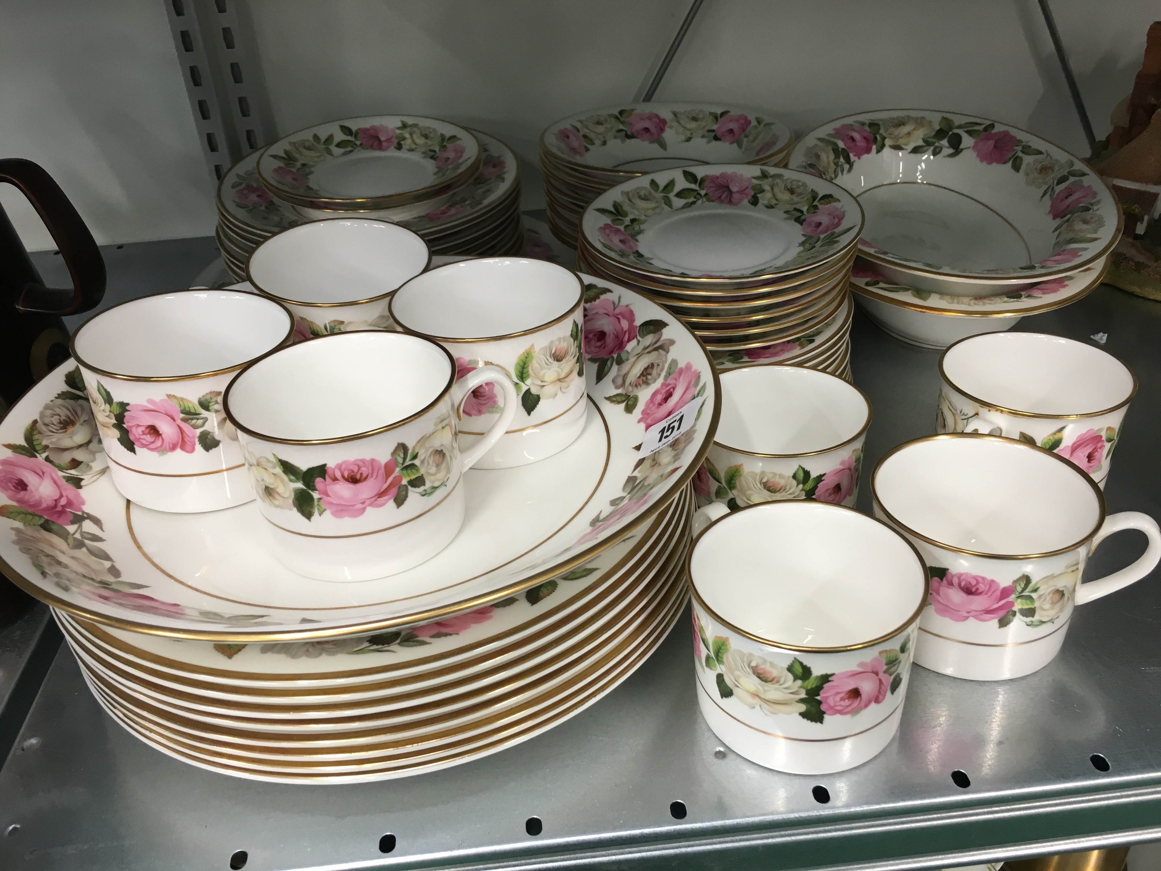 A Royal Worcester Royal Garden Elgar pattern coffee and dinner set consisting of 11 dinner plates,