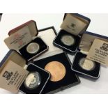 A Falkland Islands 150th anniversary commemorative 1983 silver coin in original presentation case