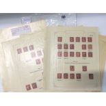 A collection of various penny red stars mounted on sheets, various plates,