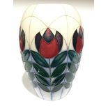 TULIPURPLE: A Trial Moorcroft Pottery vase by Nicola Slaney dated 5.2.15 (17.5cm high).