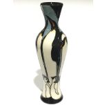 POLE TO POLE PENGUINS: A slender Numbered Edition Moorcroft Pottery vase by Kerry Goodwin (20.