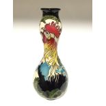 THE ROOSTER: A tall Trial Moorcroft Pottery vase by Kerry Goodwin,