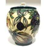 HELLEBORE: A Moorcroft Pottery jar and cover by Nicola Slaney (14cm high).