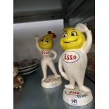 A pair of cold painted iron Esso advertising figures; Herr Tropf and Frau Tropf.