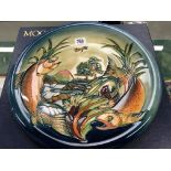 TROUT: A large Moorcroft Pottery charger by Philip Gibson (boxed) (36cm diameter).