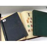 Three various world stamp albums and contents