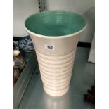 A Poole Pottery earthenware flared ribbed vase, shape 377, circa 1950's,