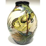 SISKIN: A Limited Edition 63/75 signed Moorcroft Pottery vase by Kerry Goodwin,