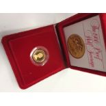 A 1980 gold proof half sovereign in original presentation case.