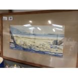 Two framed and glazed watercolours: Coastal scenes.