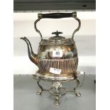 An early 20th century silver plated tea pot on stand by Philips Ashberry & Sons, Sheffield.