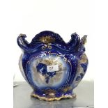 A Flow blue and white decoration Ironstone china jardiniere.