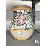 A Poole Pottery red bodied Carter Stabler Adams vase, shape 700, decorated in the YR pattern, by