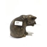 A Poole Pottery Stoneware Kitten Washing modelled by Alan White produced 1996. Please examine.