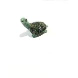 A green glazed Poole Pottery Studio hand thrown model of a leatherback turtle by Alan White (