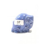 A rare Poole Pottery 1930's small Blue Elephant designed and modelled by Harry Brown