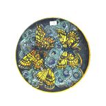 A Poole Pottery Studio Tony Morris Charger - Butterflies.Date Code H8. 16" ( 40 cms )