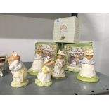 Five various Royal Doulton Bramley Hedge china figures: Dusty & Baby, Primrose Wood Mouse, Poppy Eye