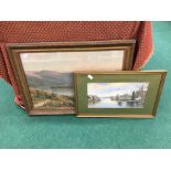 Bracegirdle; gilt framed and glazed watercolour: river scene together with Edwin A Penley: gilt