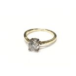 A 9ct yellow gold Diamond solitaire ring set with a single Diamond weighing approximately 1ct.