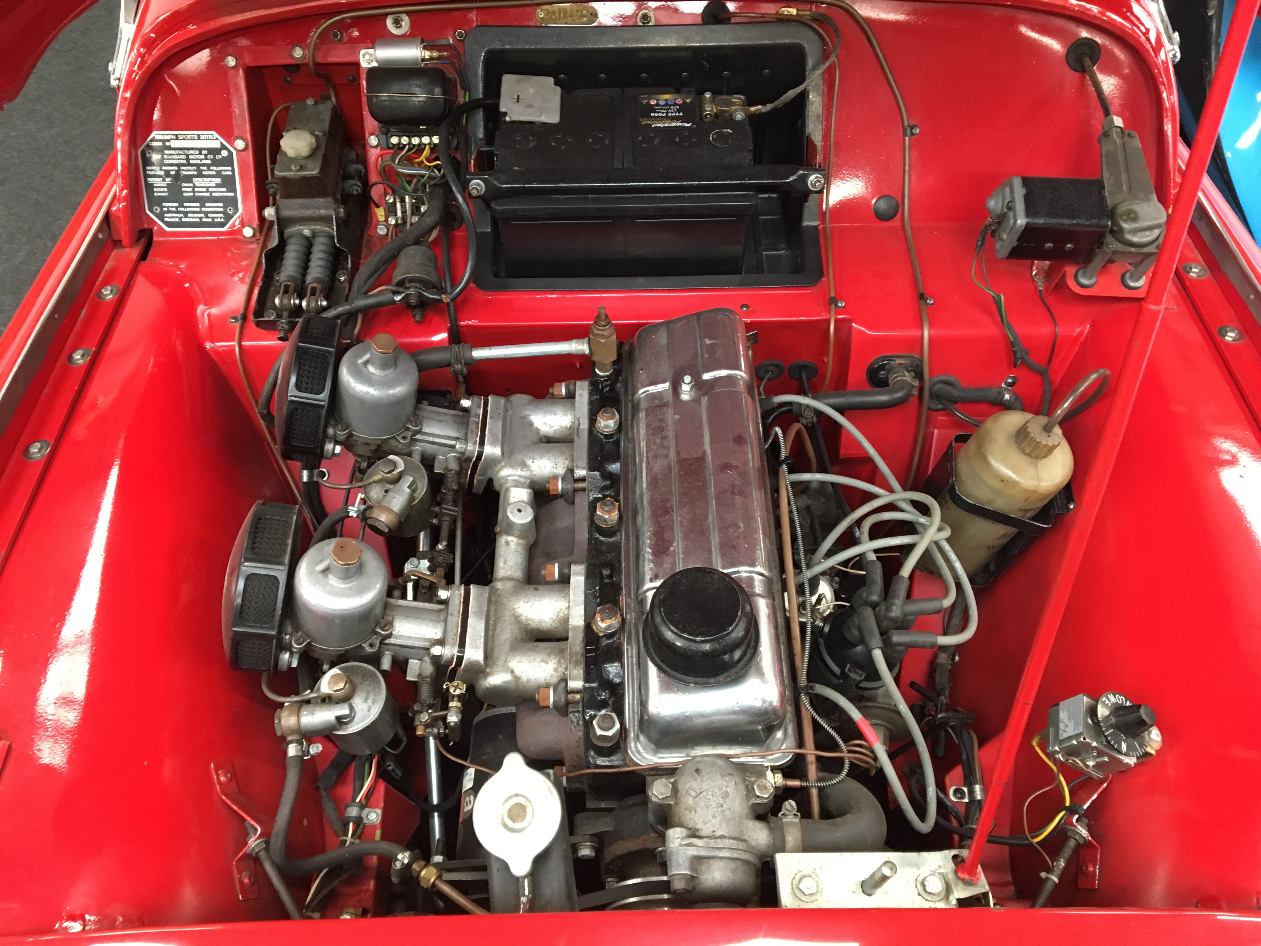 A Classic red Triumph TR3 First registered in 1957 and fitted with a 1991cc petrol engine.A historic - Image 3 of 8