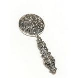 A silver Art Nouveau style miniature dressing table mirror.