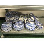A collection of Copeland Spode Italian blue and white transfer decorated china.