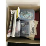 A box containing a large quantity of British used stamps on paper and loose together with various