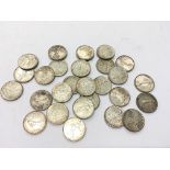 Twenty eight silver French 5 Francs (337 grams).