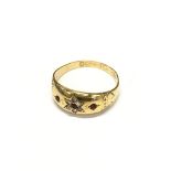 An antique 18ct gold Ruby and Diamond ring. Size M.