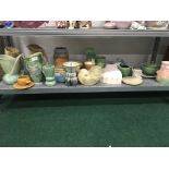 A shelf containing a quantity of various china to include a quantity of Sylvac china.