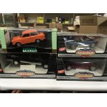 Three ERTL American Muscle 1/18 scale diecast cars: Shelby Cobra 427 SC; Plymouth Prowler; 1995