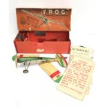 Frog Flying Scale Model Aeroplane Mark IV Interceptor Fighter: tinplate aircraft in green/cream/