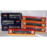 BACHMANN and HORNBY 7 x Coaches - Bachmann 3 x BR (W) Chocolate and Cream Mk 1 Coaches Nos 39-129/