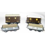 LAWRENCE Scale Models 4 x Brass Kit Built Goods Wagons - GW Brown 6TFruit Passenger Van # 2386 and