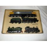 4 x Locomotives - a GWR Green 57XX Diecast chassis # 5700 on a Hornby Dublo 0-6-0 motorised