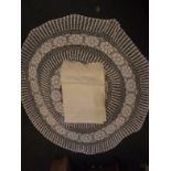 A circular lace table cloth, and a king size lace edged bedspread, cloth 60" diameter, Best Bid