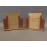 A pair of Art Deco wood and glass photograph frames