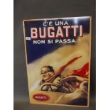 A large metal advertising sign 'Bugatti', 27½" x 19½"