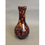 A Chinese tortoiseshell glazed pottery vase, 7½" high