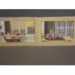 A pair of Indian watercolours, Harem scenes, 11½" x 7"