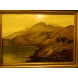 Kate Gilbert, oil on artist's board, signed on label verso 'In The Time of Heathers, Llyn Biras &
