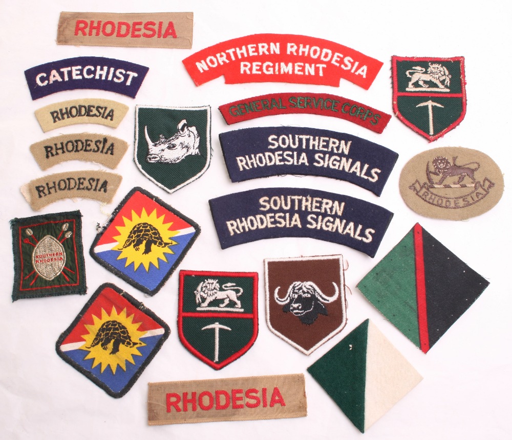 Selection of Rhodesian Cloth Insignia, consisting of embroidered ...