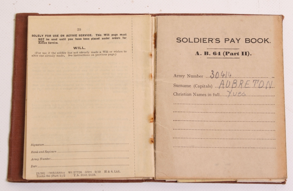 YVES AUBRETON FREE FRENCH AIR FORCE. Quantity of ephemera including Soldiers service Paybook with - Image 5 of 5