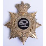 Victorian Kings Liverpool Regiment Officers Home Service Helmet Plate, gilt metal eight pointed star