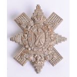 Victorian 10th Lanarkshire Rifle Volunteers Other Ranks Glengarry Badge, white metal order of the