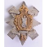 Glasgow Highlanders Highland Light Infantry Officers Glengarry Badge, fine quality two piece