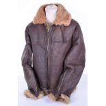 Royal Air Force Irvin Flying Jacket, being a six panel back example with brown sheep’s wool